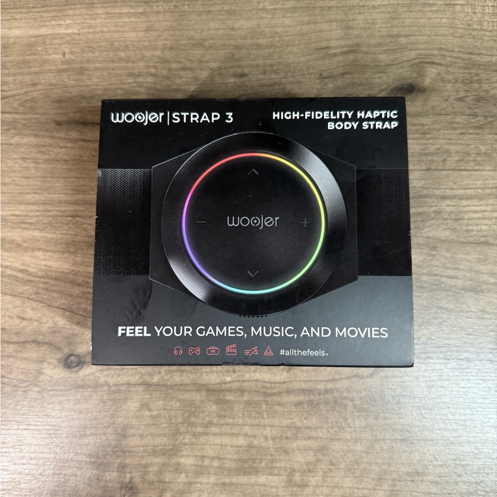 NIB Woojer - Haptic Strap 3 for Games, Music, Movies, VR and Wellness - Black